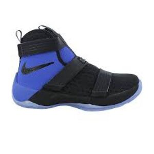 Nike LeBron‎ Soldier 10 black royal blue hightop sneakers men’s size 12 athletic